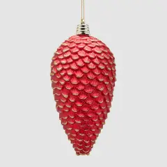 Addobbo Natalizio Pigna Rossa 25cm Scintillante EDG
