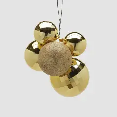 Grappolo Palline Natalizie MirrorMix 5pz Oro EDG