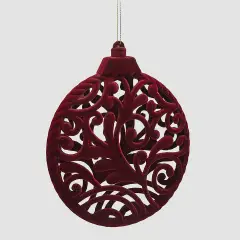 Medaglione di Natale Velvet Ø15cm Burgundy Intagliato Elegante