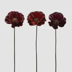 Ramo Natalizio Papavero Glossy Rosso Mix H70 Decorazione