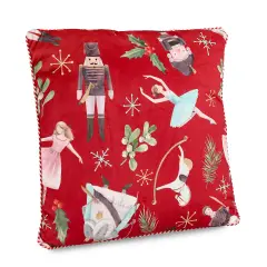 Cuscino Natale Schiaccianoci Lukas 45x45 Effetto Velluto Rosso