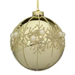Sfera Vetro Gem Natalizia Champagne Lucido