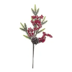 Pick Jennie Bacche Rosse Con Pigna Decorazione Natalizia 45cm