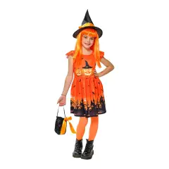 Rubies Pumpkin Witch Costume Girl with Hat and Bag - Halloween and Parties