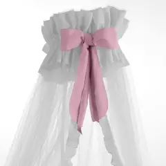 Velo Zanzariera Dudu Bianco Con Fiocco Rosa