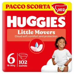 Huggies Little Movers Giga Pack 102 Pcs Size 6 (16-30 Kg) | Ultra Absorbent Diapers