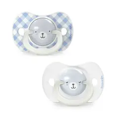 Succhietto Per La Notte Con Tettina In Silicone - Si Illumina Al Buio 2 Pezzi Azzurro 0/6m