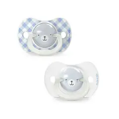 Succhietto Per La Notte Con Tettina In Silicone - Si Illumina Al Buio 2 Pezzi Azzurro 6/18m