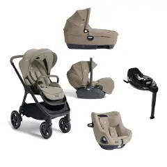 Trio Finiti Signature con Navicella Calmi R129 più Seggiolino Auto I-Harbour E I-Size 360 Sandstone