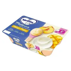 Mellinino Mango e Pesca 55g x6 – Merenda Cremosa per Bambini