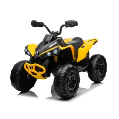 Can-Am Quad Renegade ATV Elettrico, Licenza Ufficiale con Sospensioni e Luci LED, Giallo
