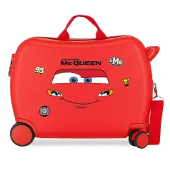 Cars Lightning McQueen Trolley Cavalcabile Abs 50 cm 4 Ruote Rosso