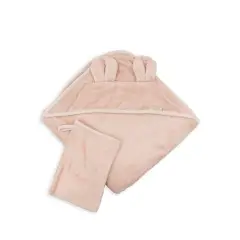 Asciugamano Neonato Bamboom Con Orecchie-Guanto e Cappuccio 75x75 warm Pink