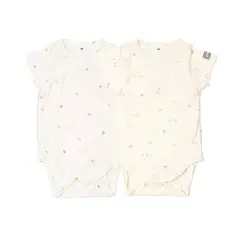 Body Maniche Corte Print Animals Mix - Taglia 6 Mesi- 2 Pezzi Rosa e Bianco