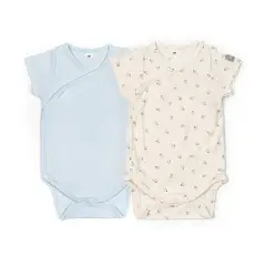 Body Maniche Corte Print Fish/Azzurro Mix - Taglia 12-18 Mesi- 2 Pezzi Rosa e Azzurro