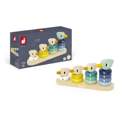 Famiglia Papera In Legno Con Numeri Impilabili