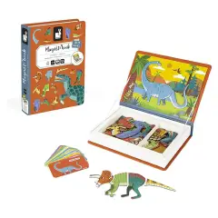 Janod - Libro Magnetico Dinosauri 40 Pezzi Educativo