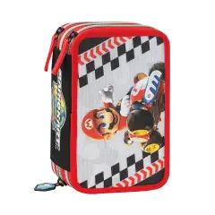 Astuccio Scuola Mario Kart 3 Zip Completo Cancelleria