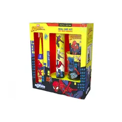 Spiderman Set Regalo Spazzolino, Dentrificio, Bicchiere e Base Luminosa Con Timer