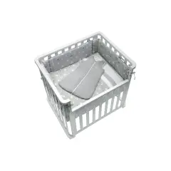 Letto Infinito Evolutivo 6in1 Bianco con Tessile Grigio